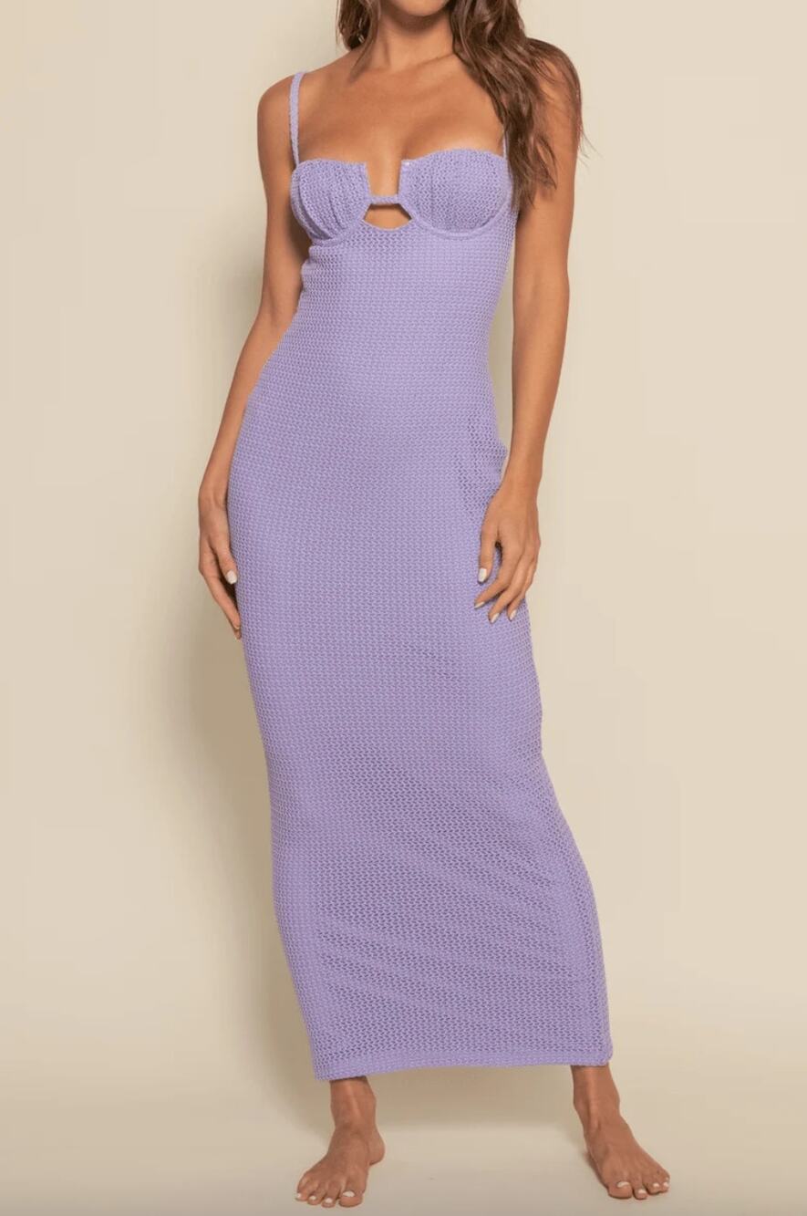 Montce Petal Long Slip Dress MSRP $248 | Lavender Purple | Small